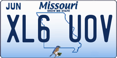 MO license plate XL6U0V