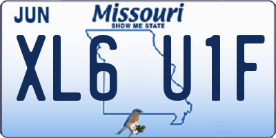 MO license plate XL6U1F