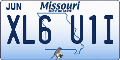 MO license plate XL6U1I
