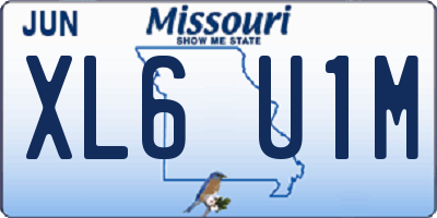 MO license plate XL6U1M