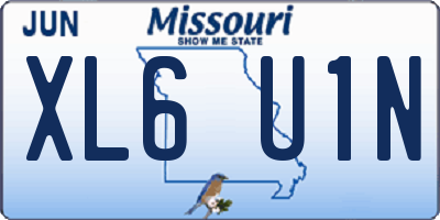 MO license plate XL6U1N