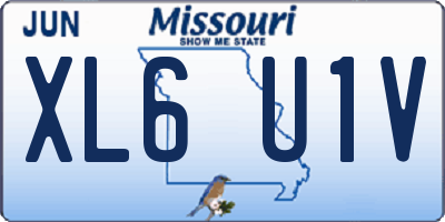 MO license plate XL6U1V