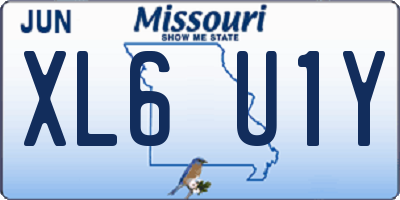 MO license plate XL6U1Y