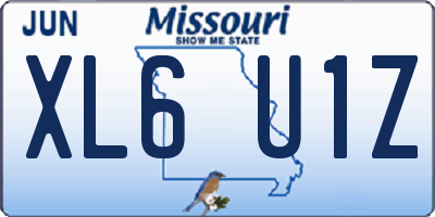 MO license plate XL6U1Z