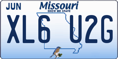 MO license plate XL6U2G