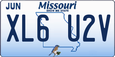 MO license plate XL6U2V