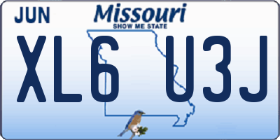 MO license plate XL6U3J