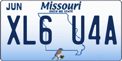 MO license plate XL6U4A