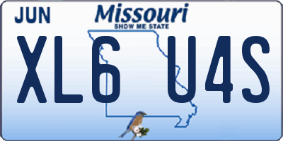 MO license plate XL6U4S