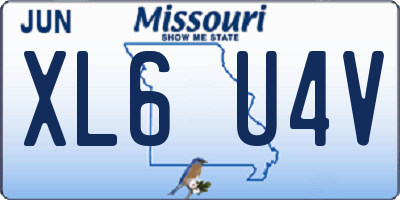 MO license plate XL6U4V