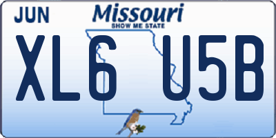 MO license plate XL6U5B