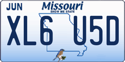 MO license plate XL6U5D