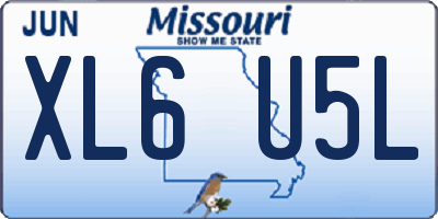 MO license plate XL6U5L