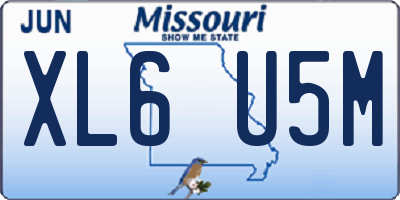 MO license plate XL6U5M