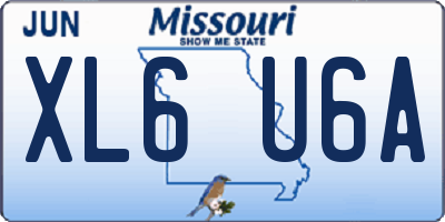 MO license plate XL6U6A