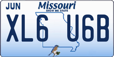MO license plate XL6U6B