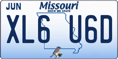 MO license plate XL6U6D