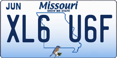 MO license plate XL6U6F