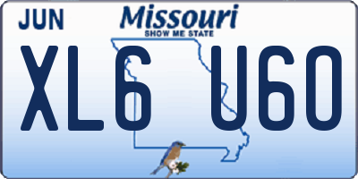 MO license plate XL6U6O