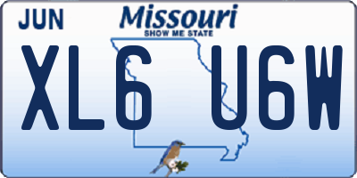 MO license plate XL6U6W