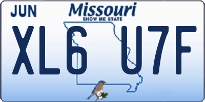 MO license plate XL6U7F