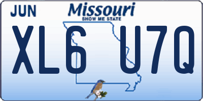 MO license plate XL6U7Q
