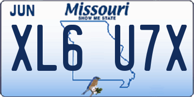 MO license plate XL6U7X
