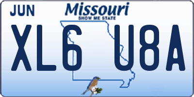 MO license plate XL6U8A