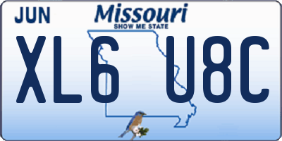 MO license plate XL6U8C