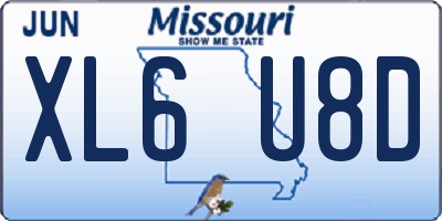 MO license plate XL6U8D