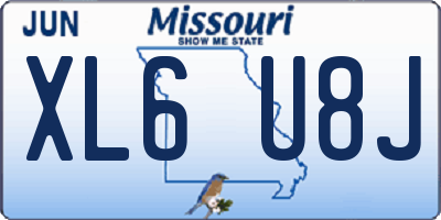 MO license plate XL6U8J