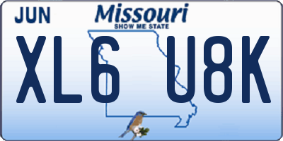 MO license plate XL6U8K