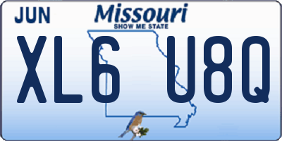 MO license plate XL6U8Q