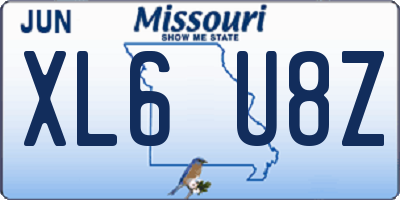 MO license plate XL6U8Z