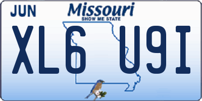 MO license plate XL6U9I