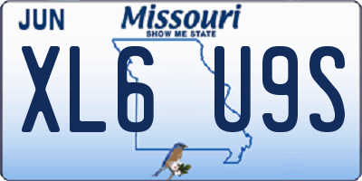 MO license plate XL6U9S