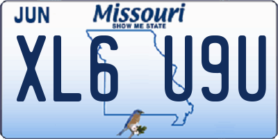 MO license plate XL6U9U