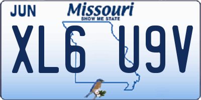 MO license plate XL6U9V