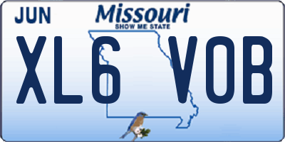 MO license plate XL6V0B