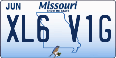 MO license plate XL6V1G