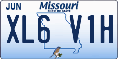 MO license plate XL6V1H