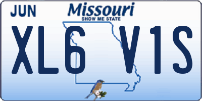 MO license plate XL6V1S