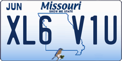 MO license plate XL6V1U