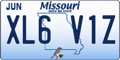 MO license plate XL6V1Z