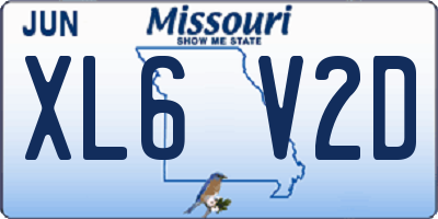 MO license plate XL6V2D