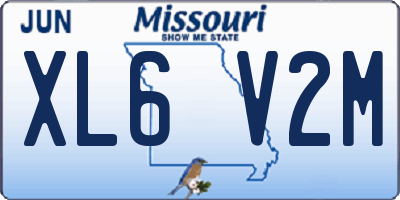 MO license plate XL6V2M