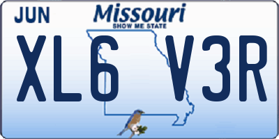 MO license plate XL6V3R