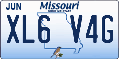 MO license plate XL6V4G