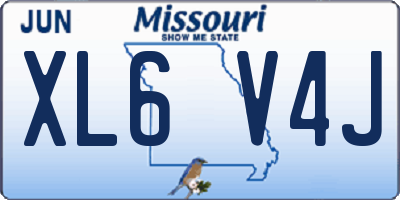 MO license plate XL6V4J