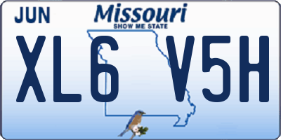 MO license plate XL6V5H